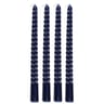 Bougies torsadées bleu foncé x4