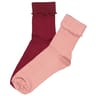 2 paires de mi chaussettes femme ROSE/BORDEAUX 37\41