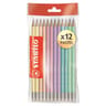 Stabilo 12 crayons graphite pastel HB bout gomme