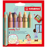 Etui carton 6 stabilo woody 3 in 1 pastel + 1 taille-crayon