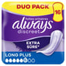 Always discreet incontinence serviettes vp long plus x16