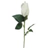 Rose bouton artificielle velours blanche