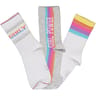 3 paires de mi chaussettes fantaisies fille Influx ARC EN CIEL 31\35