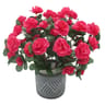 Azalées en pot ciment éthnique rose