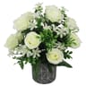 Rose fleurette en pot géométrique crème