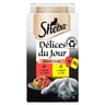 Sheba pâtée pour chat délices du jour au boeuf et au poulet en sauce 6x50g
