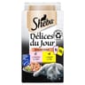 Sheba pâtée pour chat délices du jour au poulet et au saumon en sauce 6x60g