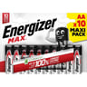 Energizer 10 piles aa/lr06 max durent jusqu'a 100% plus longtemps