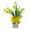 Narcisse jonquille artificielle pot blanc