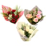 Bouquet 9t duo roses feuillage