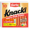Herta knacki saucisses 100% pur porc x10 lot de 3 + 1 offert - 1400g