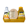 Cottage huile de monoi douche + lait +eponge exfoliante sisal + masseur en bois