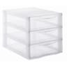Sundis mini tour de rangement orgamix A4 3 tiroirs transparent