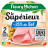 Fleury Michon jambon supérieur -25% de sel conservation sans nitrite 2 tranches 70g