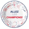 8 assiettes en carton 23cm allez les champions