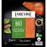 Labeyrie saumon atlantique bio fumé au bois de hêtre 2 tranches 65g