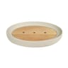 Porte savon resine et bois creme