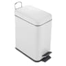 Poubelle sdb a pédale 5 litres métal blanc