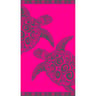 Drap de plage velours jacquard 95/100x175cm turtle fuschia