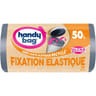 Handy bag 100% recyclé sacs poubelle fixation élastique 50l x 10