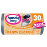 Handy bag 100% recyclé sacs poubelle fixation élastique 30 l x 15
