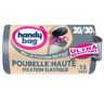 Handy bag 100% plastique recycle sacs poubelle à fixation élastique poubelle haute 20L 30L x15