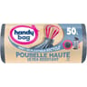 Handy bag sacs poubelle haute ultra résistant à poignées coulissantes 50l x10