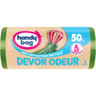 Handy bag 100% plastique recyclé sacs poubelle à poignées coulissantes devor odeur 50l x8