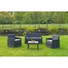 Ipae progarden set Iseo 4 pièces aspect tressé + 4 coussins écru
