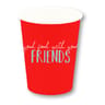 10 gobelets 25cl en carton good friends fond rouge