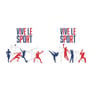20 serviettes 33x33cm recto verso vive le sport