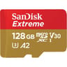 Carte mémoire sandisk extrême microsdxc + adaptateur sd 128gb 190mb/s uhs-i SDSQXAA-128G-GN6M