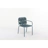 Fauteuil empilable acier / imitat.corde 56x60h.80.5 cm
