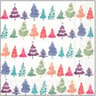 20 serviettes 33x33cm 3 plis sapins colorés
