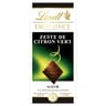 Lindt excellence tablette de noir zeste de citron vert 100g