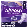 Always dicreet ultimate night serviettes pour fuite urinaire x6