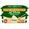 Activia saveur vanille sans arome artificiel 16x125g offre découverte