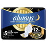 Always ultra serviettes secure night extra avec ailettes taille 5 x8