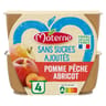 Materne compotes coupelles pomme pêche abricot 4x100g