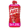 Ajax nettoyant ménager fête des fleurs air frais coquelicot 2x1.25l