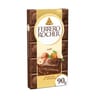 Ferrero rocher tablette chocolat lait noisettes amande 90G