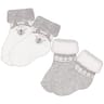 2 paires de bottons bébé fantaisie mixte Influx BLANC/GRIS 0\6MOIS