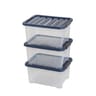 Lot de 3 boites de rangement wave box 24l bleu
