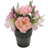 Pivoine petunia artificiels en pot dentelle (rose)