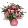 Bouquet bulle artificiel mini oeillet pivoine eucalyptus (rose)