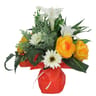 Bouquet bulle artificiel pivoines lys - jaunes