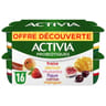Activia fruits panaché 16x125g offre découverte