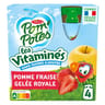 Pom'Potes compotes les gourdes vitaminées pomme fraise gelée vitamines A et C 4X90g-360g
