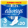 Always ultra serviettes jour et nuit taille 3 ailettes x20