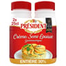Président crème entière 30%mg semi épaisse bouteille 2x25cl